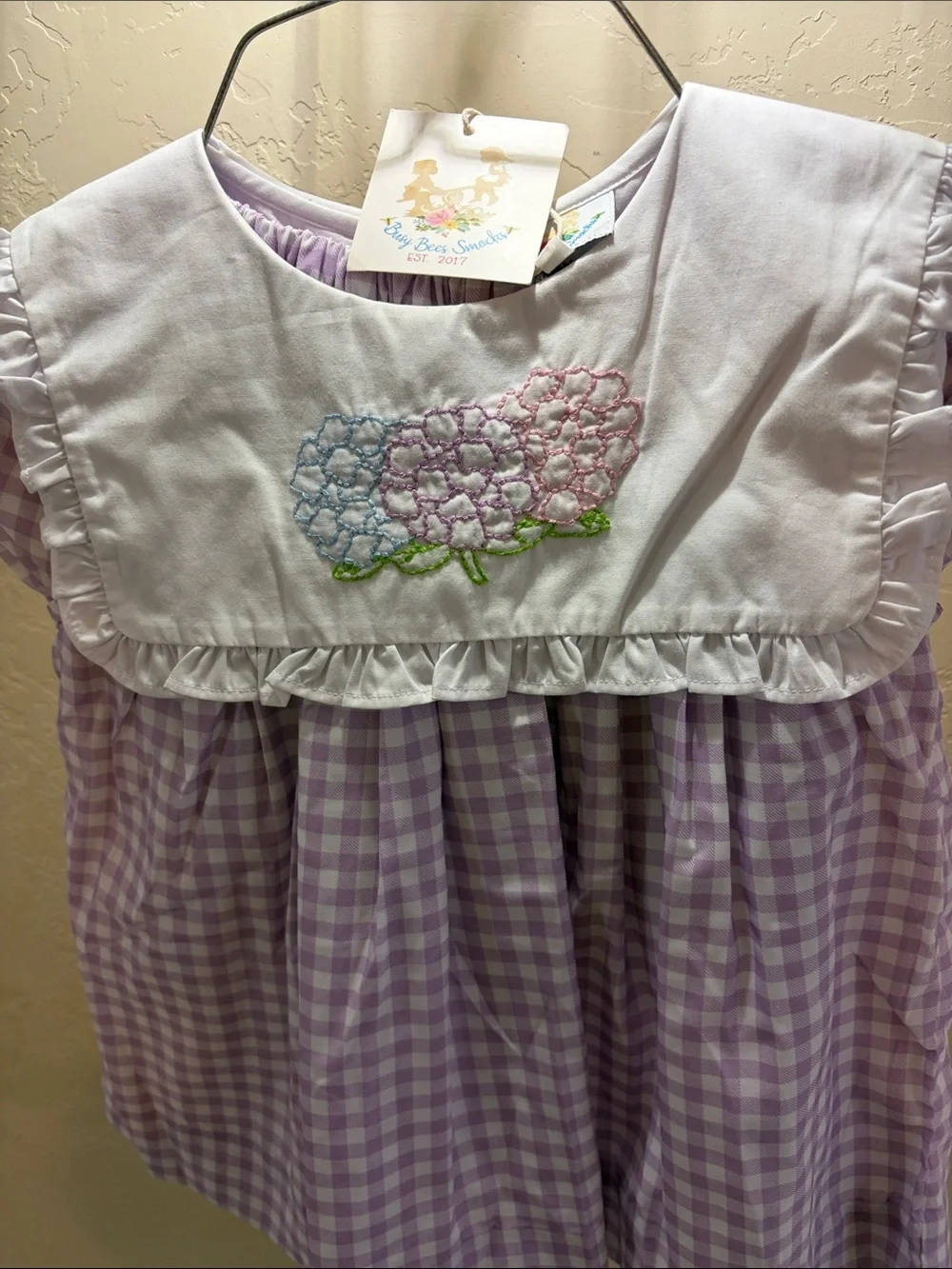 Lavender Gingham Girls Matching Set